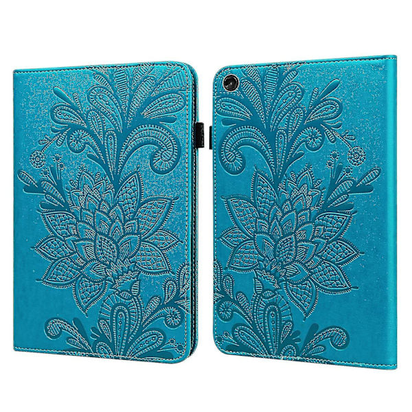 För Lenovo Tab M10 (Gen 3) TB-328FU/TB-328XU Imprinting Tablet Stand Case PU- cover Blue