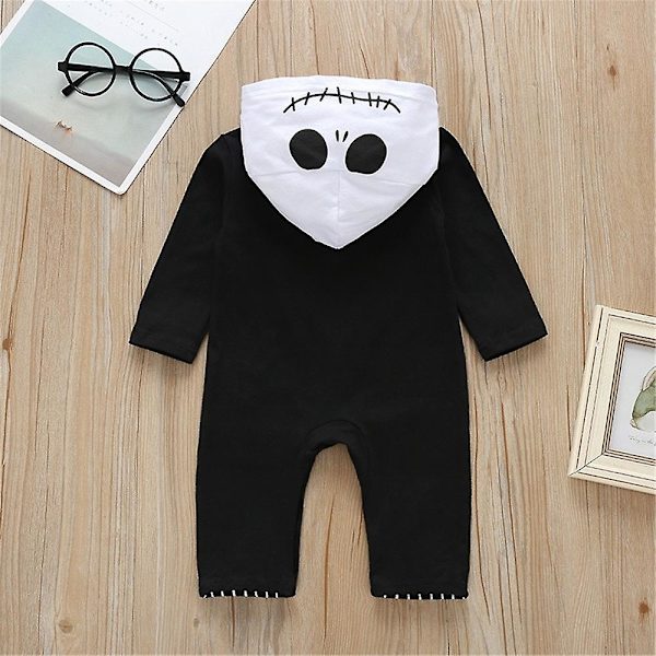 6 månader-3 år Toddler Baby Jack Skellington Nightmare Before Christmas Jumpsuit Huva Romper Presenter 6-9 Months