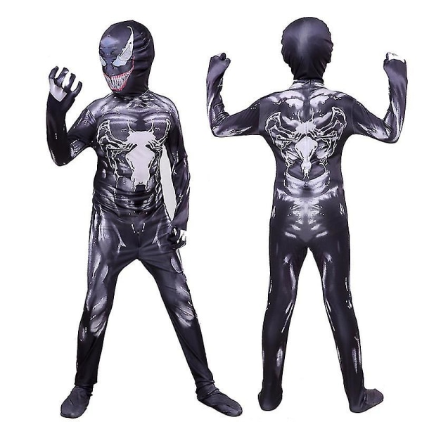 Venom Carnage Spiderman Cosplay Kostym Barn Vuxen Zentai Bodysuit Black 160 Adults (150-160cm)