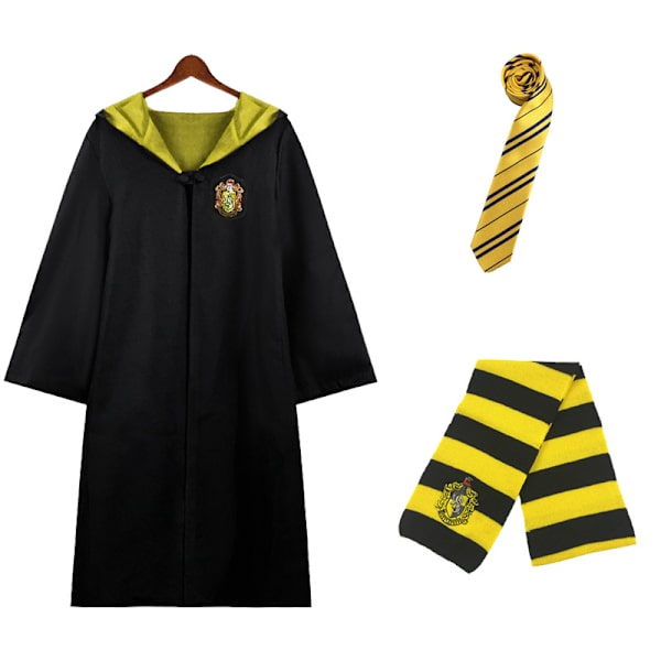 Harry Potter Magic Robe Hufflepuff 3-delad set Vuxen M