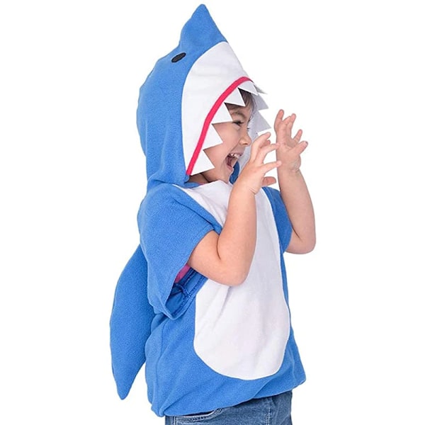 Blå hajdräkt för spädbarn Halloween-dräkt för barn Flerfärgad hajhuvtröja för småbarn 2022 Ny cosplay Purim-karneval 2-5 Years Old Blue