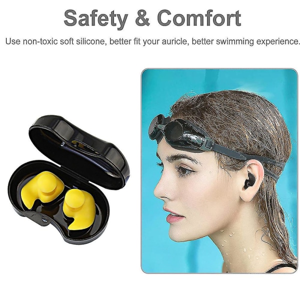 3 par silikon vattentäta öronproppar för vuxna och barn mellanörat vattentäta öronproppar för professionella S style1