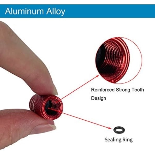 VIHIMAI 4PCS däckkapslar, aluminiumlegering cap dekorativt tillbehör Kompatibel för Tesla Model YXS 3 (svart) red Compatible for Tesla