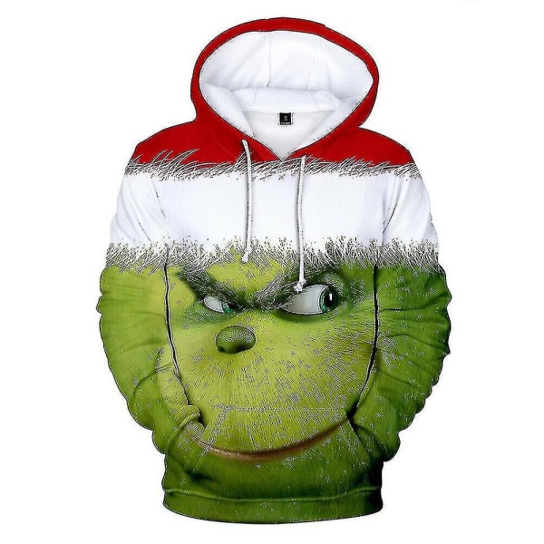 3d Grinch Hoodie Herr Kvinnor Casual Huvtröja Sweatshirt Vänner Xmas Present Style 3 M