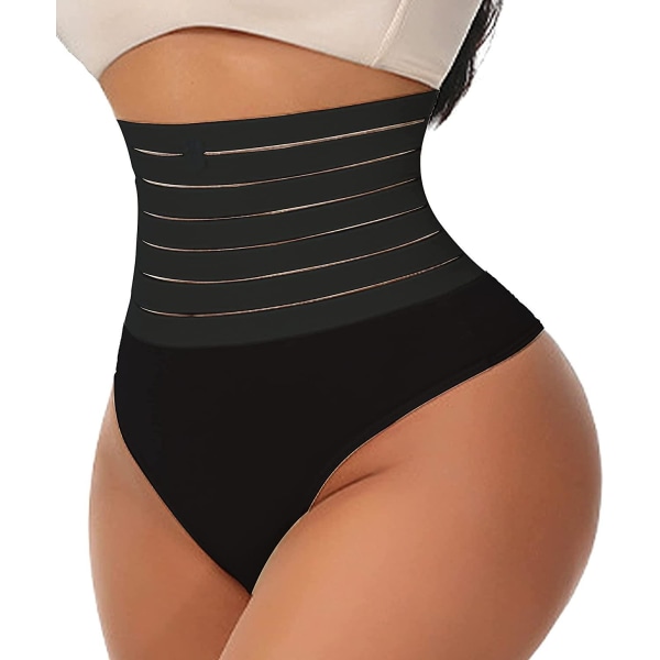 String Gainant Femme Culotte Gainante Thong Gaine Amincissante Taille Haute Trosa Invisible Minceur Ventre Plat Culotte Sculptante Shapewear Black L