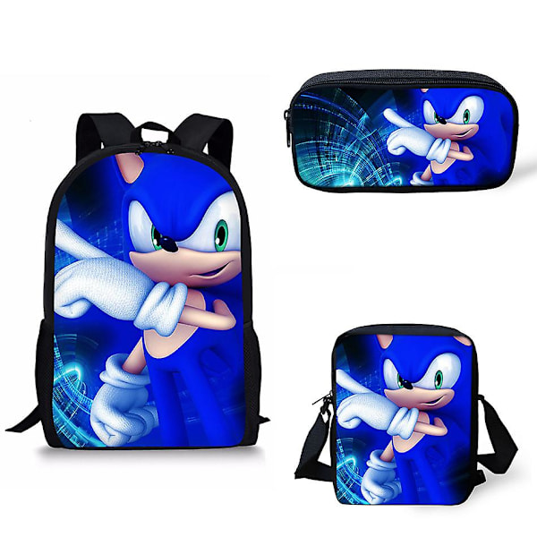 Sonic The Hedgehog tredelad studentryggsäck Style.L