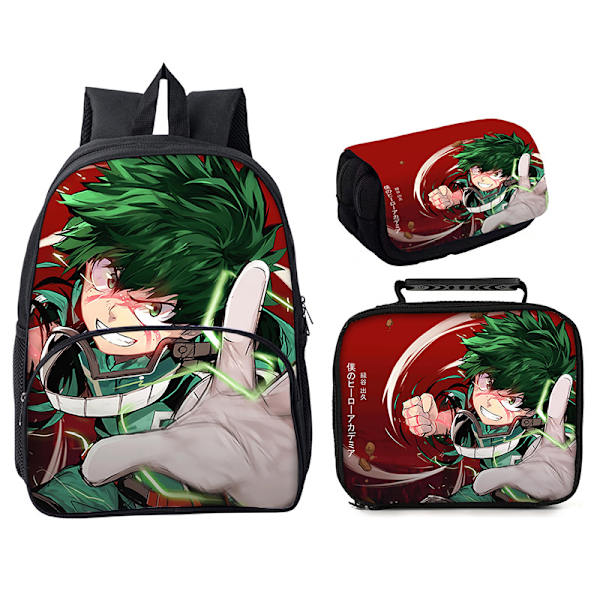 my hero academia ryggsäck tredelad väska stil 1