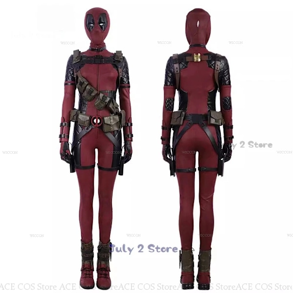 Lady Dead Cosplay Jumpsuit Wade SuperHero Gender Swap Pool Halloween Party Deaddpool Mask Cosplay Costume Prop Mask Movie Femal XXXL Jumpsuits