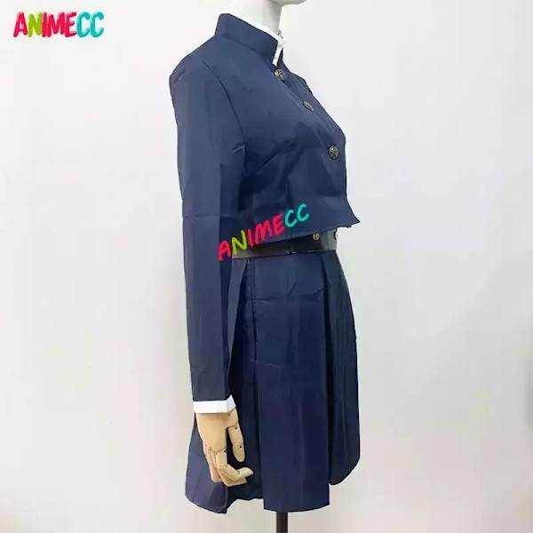 ANIMECC i lager S-2XL Kugisaki Nobara Cosplay Kostym Peruk Ficktatuering Strumpor Anime Halloween Kvinnor Uniform Full Set för Kvinnor L nobara wig