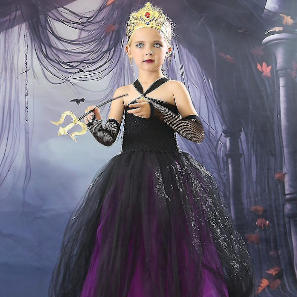 2-12år Barn Flickor Ursula Cosplay Kostym Prinsessan Fest Fancy Dress Halloween Outfits-yvan 4-5 Years