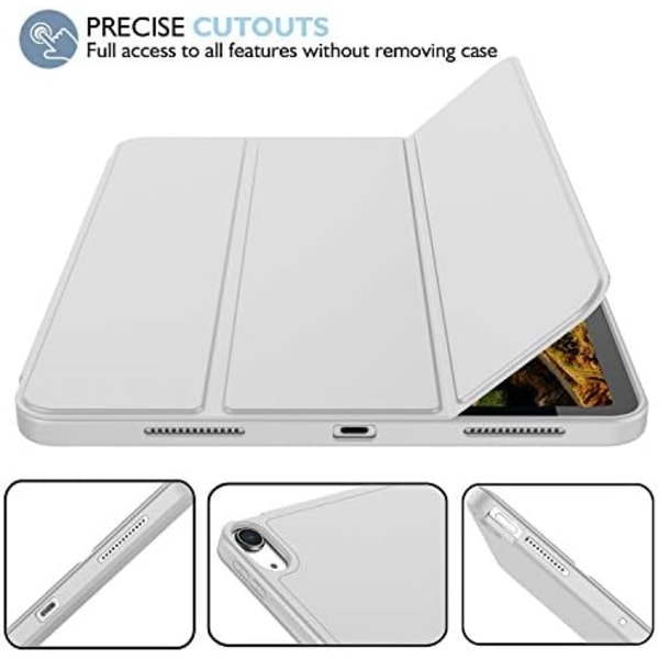 iMieet New iPad Air 5th Generation Case 2022/iPad Air 4th Generation Case 2020 10,9 tum med pennhållare [Support Touch ID och iPad 2nd P Light Gray