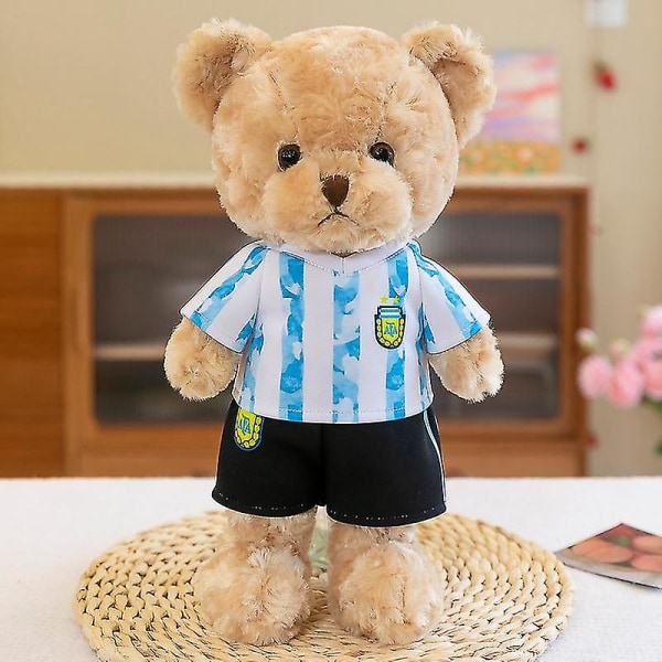35 cm Fotbollsfans present Söt bärande skjorta Teddybjörn Plyschleksaker Härlig mjuk mjuk docka för flicka Pojke Brazil