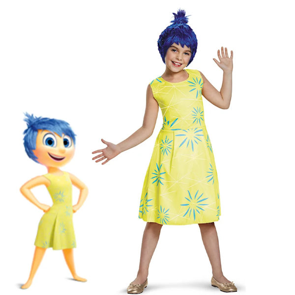 Inside Out Disgust Joy Cosplay Kostym Kvinnor Klänning Uniform Dräkt Halloween Karneval Fest Rollspel Full Set för Vuxna Barn Cos 140 Fear