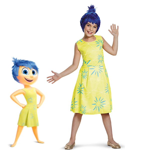 Inside Out Disgust Joy Cosplay Kostym Kvinnor Klänning Uniform Kostym Halloween Karneval Fest Rollspel Komplett Set för Vuxna Barn Cos 170 Embarrassment