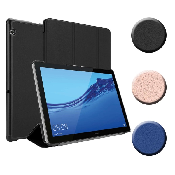 Huawei MediaPad T5 10 (10.1 Zoll) Tablet Hülle Cover Case - extra Dünn - ohne Wake Up Funktion SATIN BLACK MediaPad T5 10 (10.1 inch)
