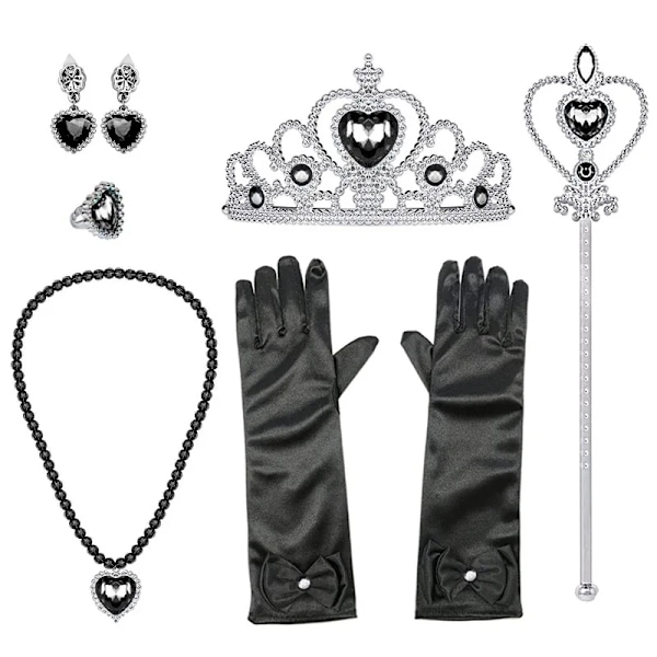 Disney Maleficent Kostym Deluxe Flickor Halloween Karneval Fest Lila Släpande Mesh Klänning Barn Cosplay Demon Drottning Häxa Kläder Acc Set 01 XL(8-9T)