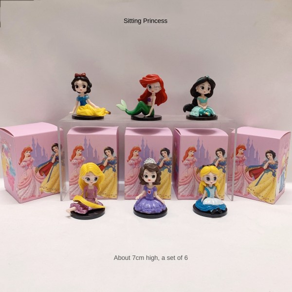 En uppsättning Sit Sitting Princess Anime Model Tide Play Blind Box
