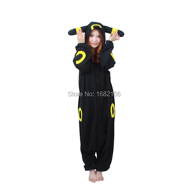 Kigurumi Vuxen Anime Cosplay Kostym Svart Umbreon Onesie Unisex Cartoon Tvättibjörn Pyjamas Fest För Kvinnlig Manlig M WHITE