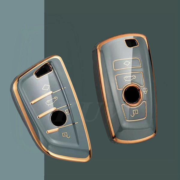Tpu Gold Edge Design bil för nyckel till case för 320li 3/5/7 Series Gt528 Gray