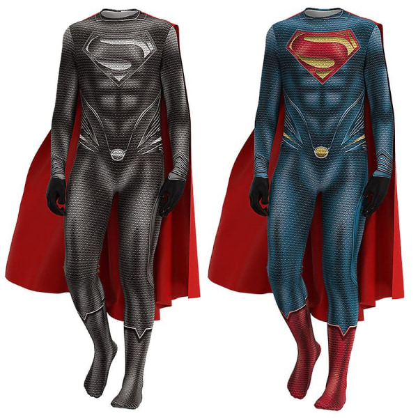 Man Of Steel Cos, Superman Hero, Clark Kent, Bodysuit, Carnival, Halloween Cosplay Costume black 130cm