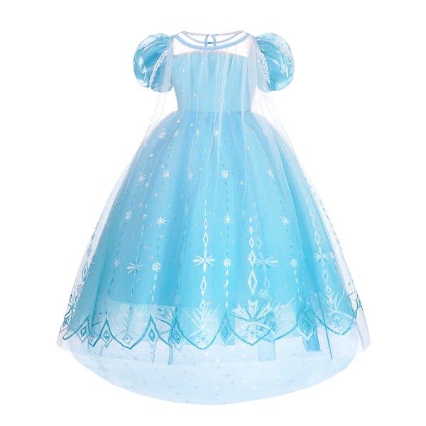 Disney Frozen Elsa Klänning för Flickor Snödrottning Anna Klänning Lyxklänningar Karneval Halloween Flickor Cosplay Kostym Frozen Kostym A Elsa Dress 2-3Y (100)