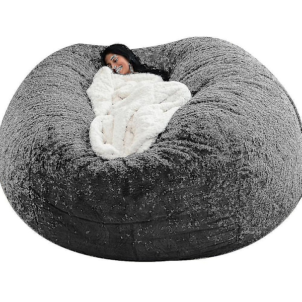 Lazy Sofa Bean Bag Bean Bag Cover Stol Kudde Dark Grey 135*65CM