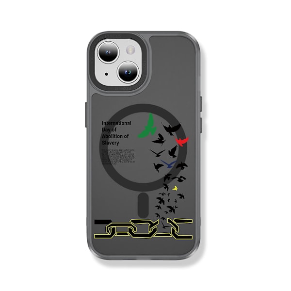 Creative Painted Pattern Frosted Magsafe Magnetic Phone Case Lämplig för Iphone och andra modeller Style I Transparent Black Ypcx0378
