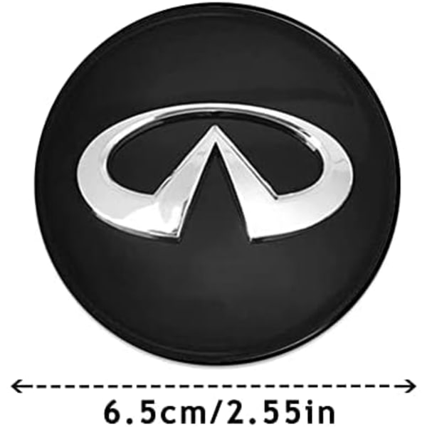 4st Hjul Center Caps Sticker för Ford ST, Svart Aluminium Hjul Center Hub Covers Sticker, 56mm/2.22&#39;&#39; forinfiniti-black