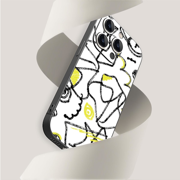 Enkelt tecknat mönster Tryckdesign Flexibeltpurubber Stötsäker Mobiltelefon Caseiphone 15 Caseseries Stylesgwhiteypdt2771