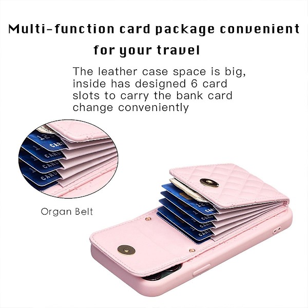 Crossbody case kompatibelt med Iphone 15 Pro Max, Pu-läder stötsäkert cover med Rfid-blockerande korthållare och stöd Purple For iPhone 15 Pro Max