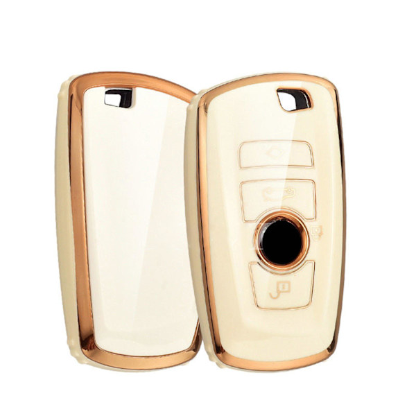 Tpu Gold Edge Design bil för nyckel till case för 320li 3/5/7 Series Gt528 White