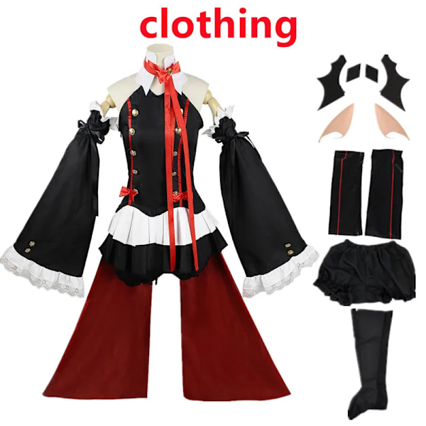 Seraph Of The End Krul Tepes Cosplay Kostym Uniform Anime Owari no Seraph Häxa Vampyr Curl Tepes Kläder För Kvinnor S A3