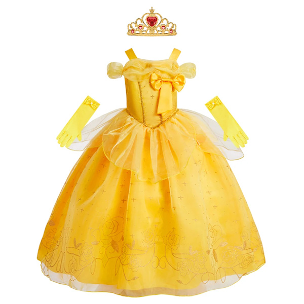 Barnklockkläder Flickor Prinsessbal Ärmlösa Klänningar Barn Prestanda Maskeraddräkt Halloween Barn Cosplay Klänningar Set DB11 Set 03 Size 110