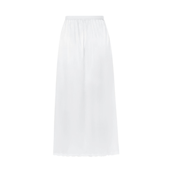 Halv Slip Lace Lång Elastik Midja Underkjol Kvinnor Satäng Halv Slips Vit XL
