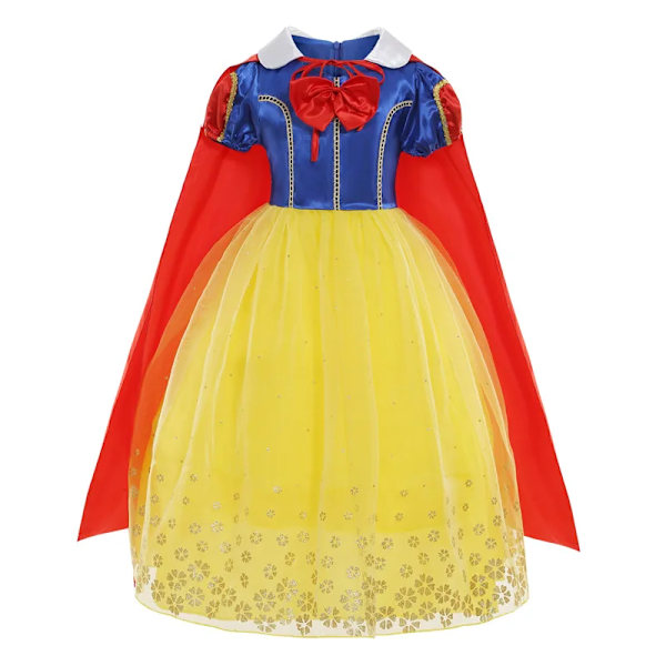 Inspirerad av Snövit Flickor Fancy Maxi Klänning Sommarkläder Disneyland Resa Prinsessa Cosplay Frock Småbarn Casual Vestidos BALL GOWN 4T(120)