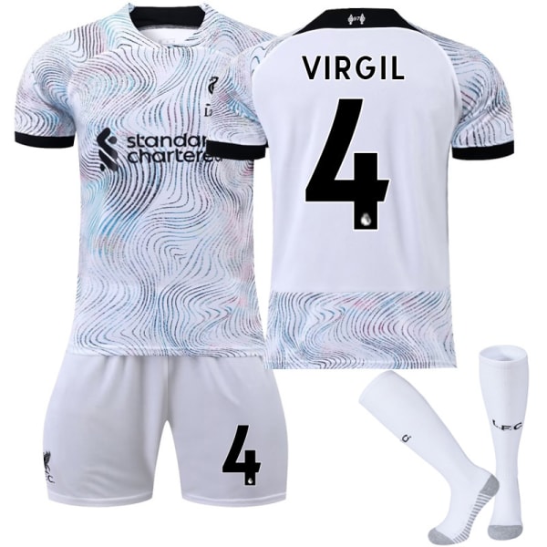 22 Liverpool tröja bortamatch NO. 4 Virgil tröja set #M