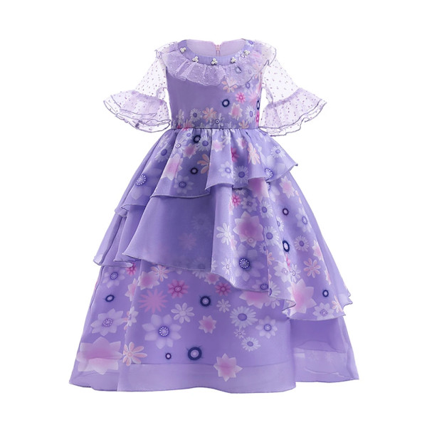 Encanto Isabella Mirabel Prinsessklänningar För Flickor Barn Halloween Födelsedag Bal Karneval Fest Barn Cosplay Kostym K panniers 150(size 9-10T)