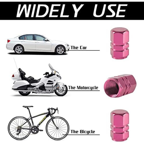 JUSTTOP cover, 12 st luftkåpor, Universal för bilar, stadsjeepar, cyklar, lastbilar och motorcyklar-svart Pink