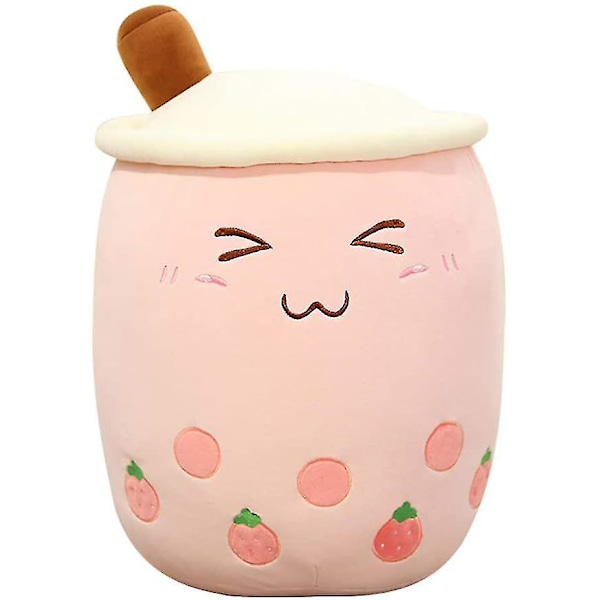 Bubble Tea Plyschkudde Supermjuk sovkudde för soffa 24cm pink