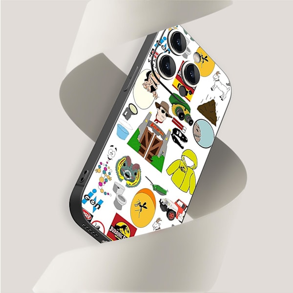 Creative Cartoon Tpu Gummi Stötsäkert Phone case För Iphone 15 Case Series Style G Svart Ypdt0317