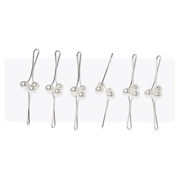 Kvinnor Bröllop Brosch Pins 12 delar Muslim Hijab Pearl Clips För Gör-det-själv hattar Väskor White