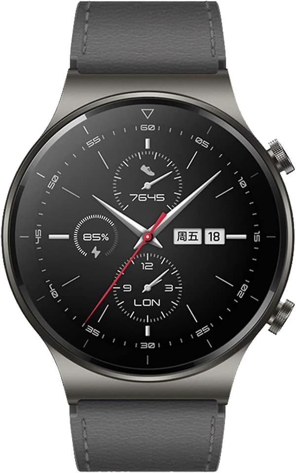 22mm Watch Gt 2 Pro Läderrem, Grå