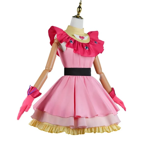 Anime OSHI NO KO Ai Hoshino Cosplay Kostym Klänning Lolita Kjole Rosa Uniform Kanin Hårnål Halloween Karneval Festkläder L A2 one size