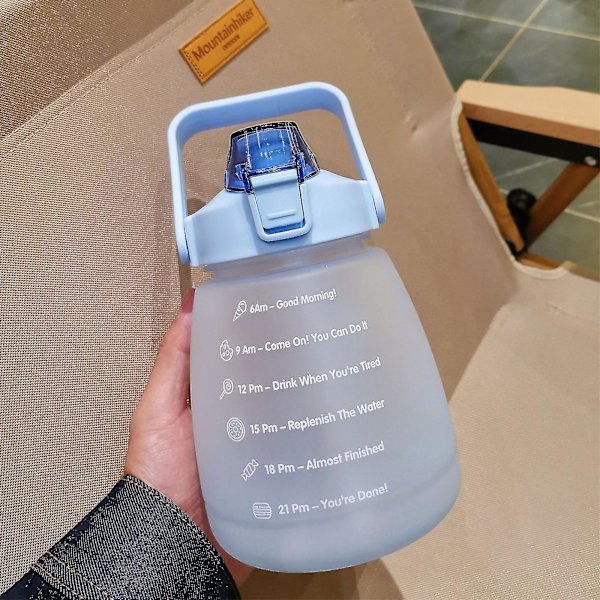 1400 ml vattenflaska med tidsmarkör Läcktät sugkopp Lätt att bära Bärbar läckagesäker utomhussportvattenkokare - Jxlgv green