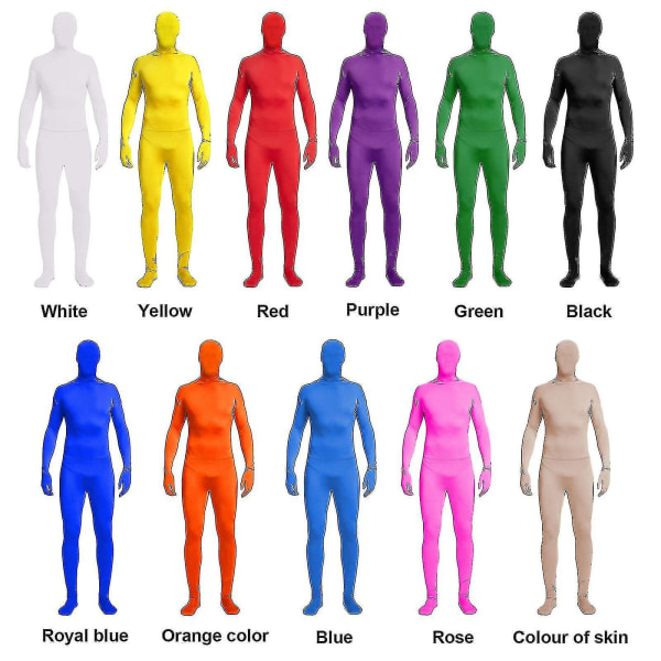 Helkroppsdräkt Unisex Spandex Stretch Vuxen Kostym Zentai Försvinnande Man Body Suit Hk Yellow 140CM