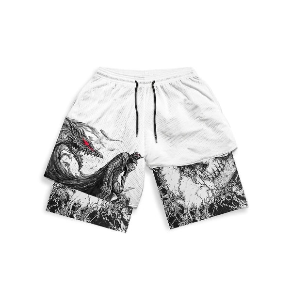 Anime Gym Shorts Herr Dam Berserk Manga 3d Print 2 In 1 Performance Shorts Träning Sommar Quick Dry Compressionshort Byxor 7 XXL