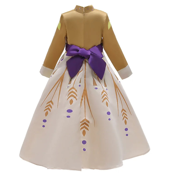 Disney Anna klänning för flickor Frozen 2 prinsesskostymer barn cosplay klänning upp födelsedagsfest Halloween jul kläder C 4T