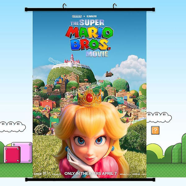 Super Mario Bros Dukmålning Tecknad bild Väggkonst Rumsdekoration Anime Estetisk affisch Vardagsrum Kontor Heminredning SIze 40X60CM Mario-F