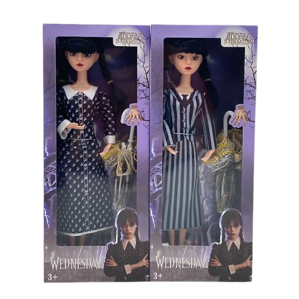2023 New Arrivals Söt leksak Addams familjedocka onsdag Addams docka lugnande leksaker för barn Födelsedagspresent Julklapp N-9 joints none