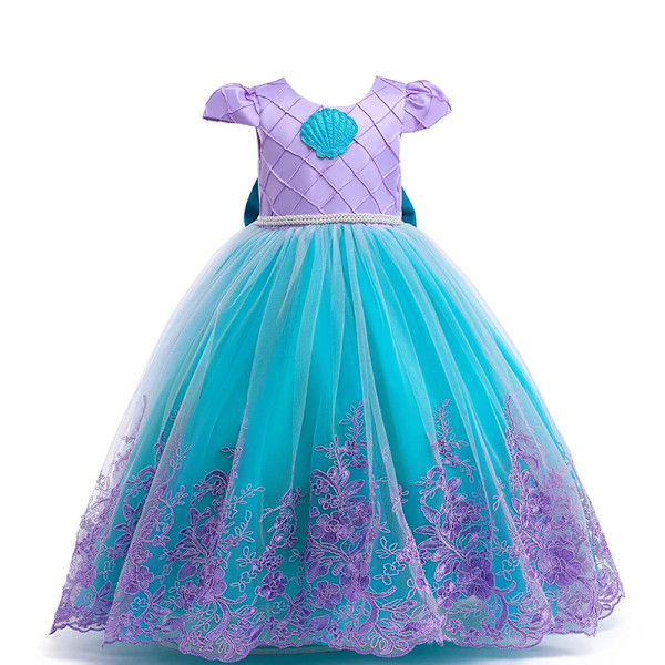 Disney Ariel sjöjungfruklänning med LED-ljus, cosplayklänning för barn, lyxig prinsessklänning för födelsedagsfest Mermaid Dress 1 4-5T(120)